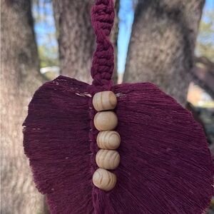 Handcrafted Burgundy Leaf Wall Hanging